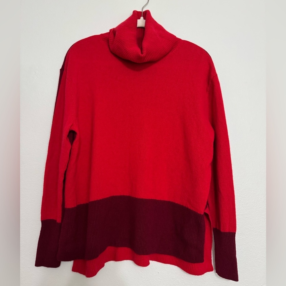 Summersalt The Coziest Cashmere Blend Turtleneck in Pinot & Lava - Picture 3 of 7